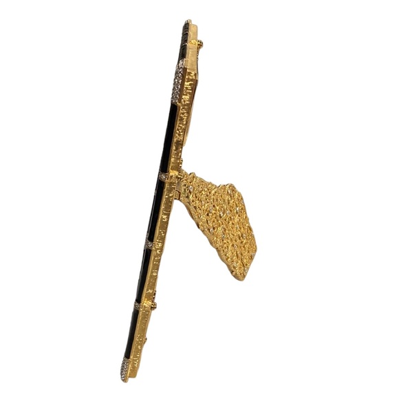 Jay Strongwater 8x10 Black Enamel and Swarovski Crystals Picture Frame - Picture 4 of 8